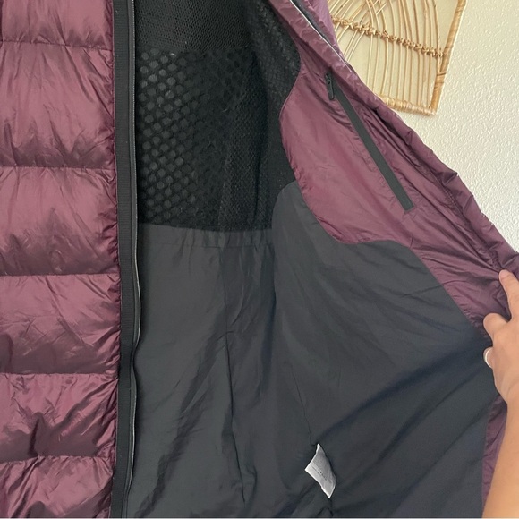 Lululemon Cloudscape Long Puffer Goose Down Jacket Purple Dark Adobe Sz 12 B9 - Picture 10 of 13